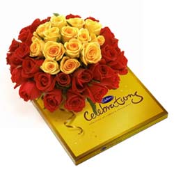 Chocolates and roses